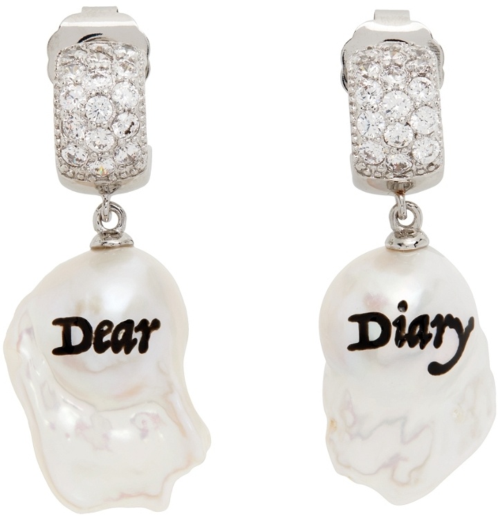 Photo: Jiwinaia Silver & White Baroque Pearl Dear Diary Earrings
