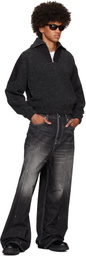 Karmuel Young Black Strong Arm Furry Padded Sweatshirt