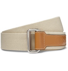 Loewe - Eye/LOEWE/Nature 4cm Beige Leather-Trimmed Canvas Belt - Brown