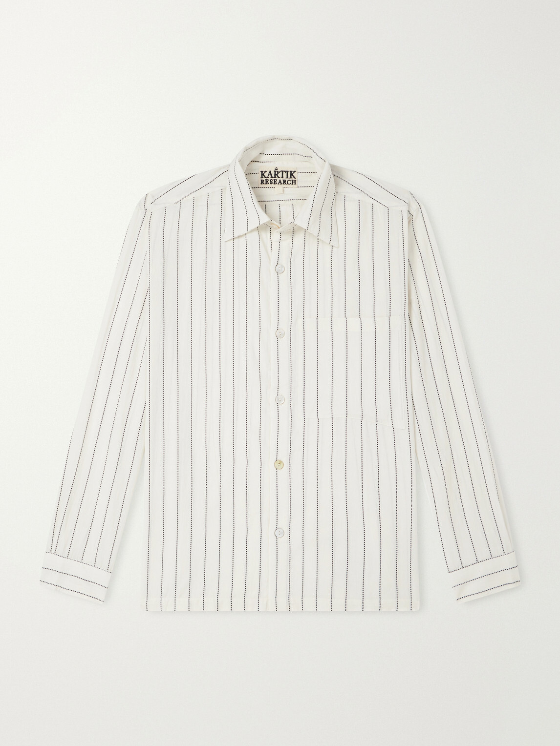 Kartik Research - Pinstriped Cotton-Canvas Shirt - Neutrals