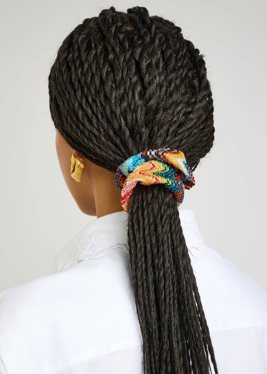 Missoni Zigzag-intarsia Knitted Scrunchie - Multicoloured - One Size