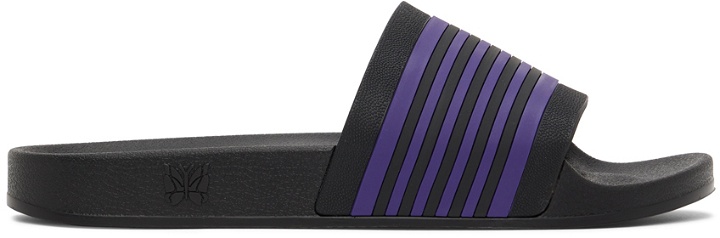 Photo: Needles Black & Purple Track Line Shower Sandals