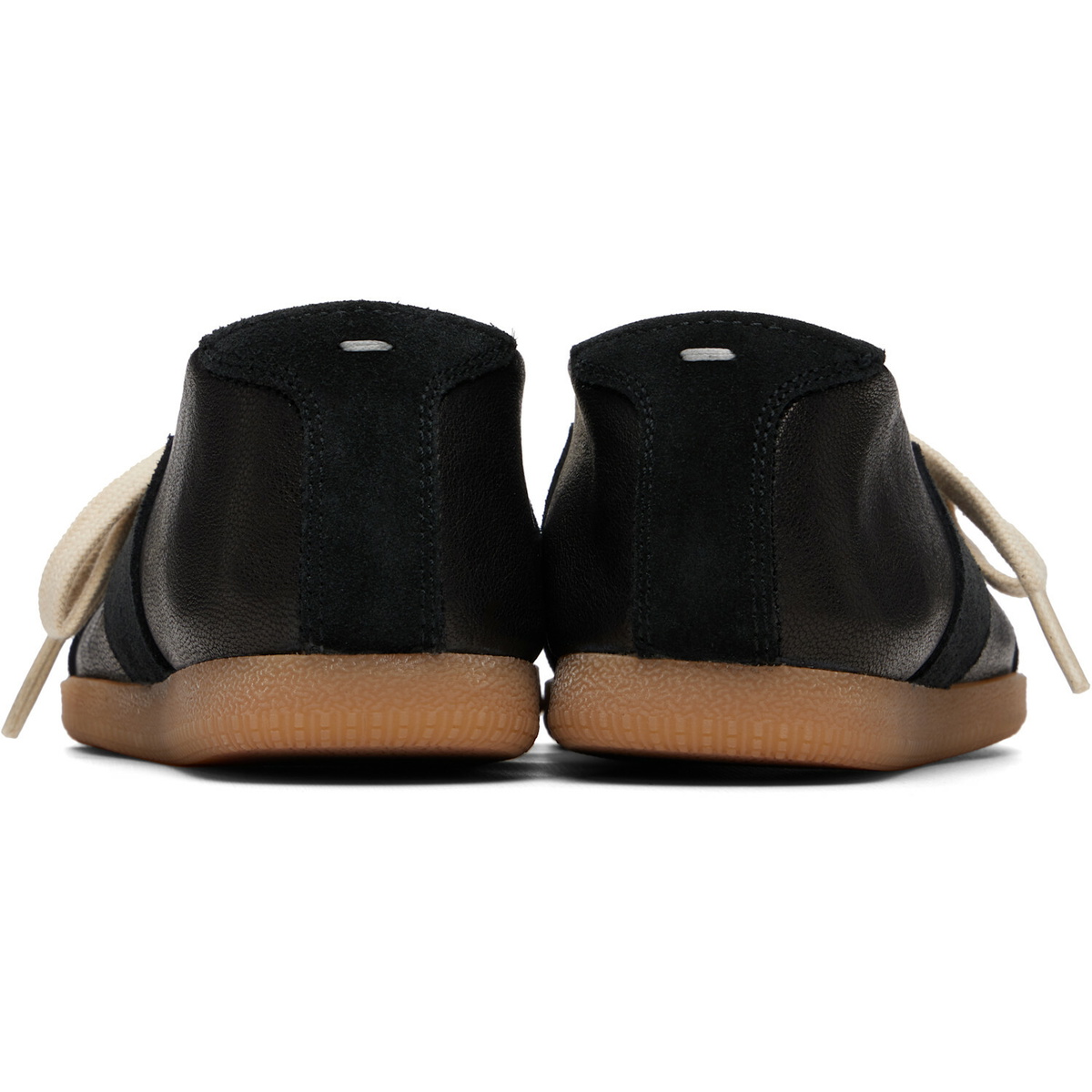 Maison Margiela Black Replica Soft Laced Ballerina Flats