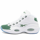 Reebok Men's Question Mid Sneakers in White/Pine Green/White