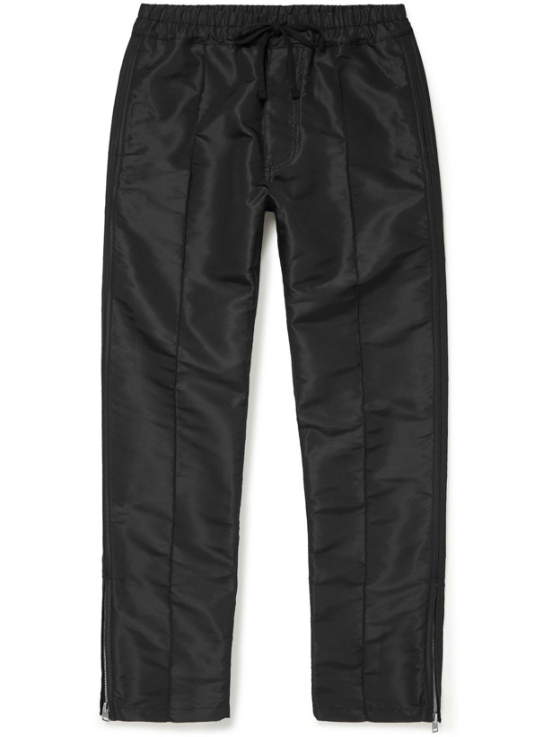 Photo: TOM FORD - Tapered Pintucked Faille Drawstring Trousers - Black