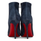 Christian Louboutin Blue Suede Eloise 100 Boots
