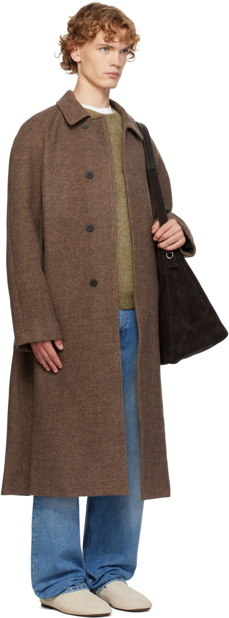 LE17SEPTEMBRE Brown Tweed Raglan Over Coat