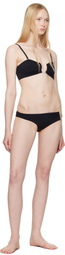 Christopher Esber Black Ruched Crescent Side Bikini Bottom