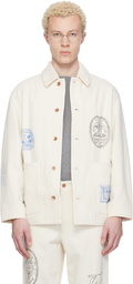 Maison Kitsuné Off-White KURO Edition Handwritten Postcard Denim Work Jacket