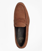 Brooks Brothers Men's 1818 Footwear Suede Penny Moccasins Shoes | Copper