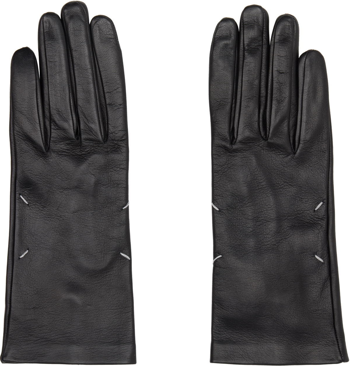 Maison Margiela Black Leather Gloves