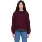 ANINE BING Burgundy Lee Polo