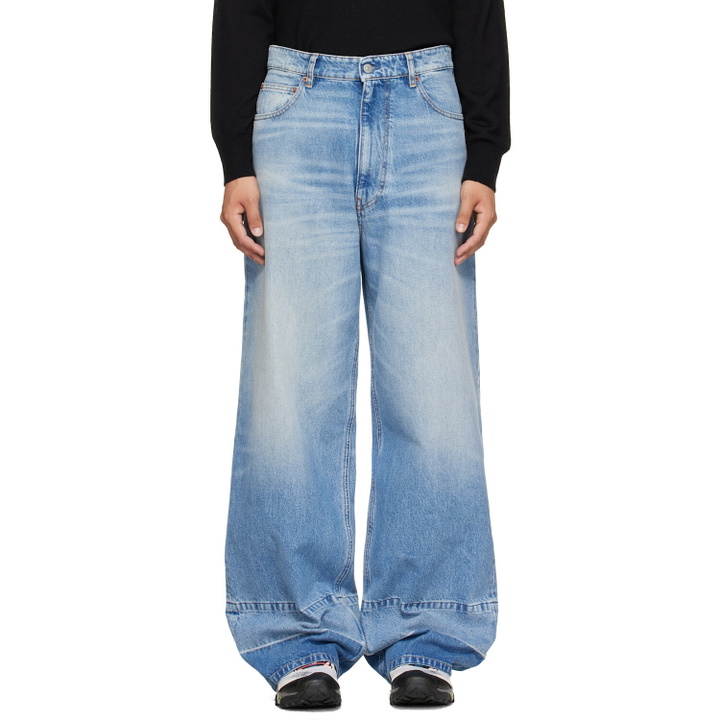 Photo: MM6 Maison Margiela Blue Wide-Leg Jeans