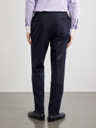 De Petrillo - Straight-Leg Pleated Virgin Wool Trousers - Blue