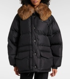Prada Faux fur-trimmed down jacket