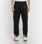 Off-White - Slim-Fit Logo-Print Loopback Cotton-Jersey Sweatpants - Men - Black