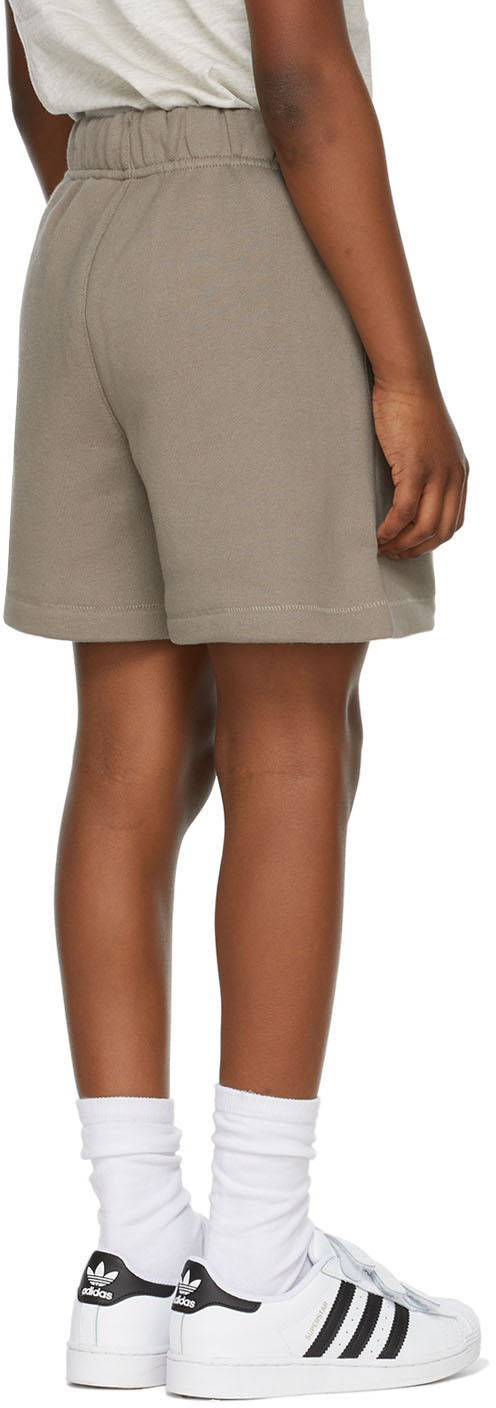 Essentials Kids Taupe Logo Shorts