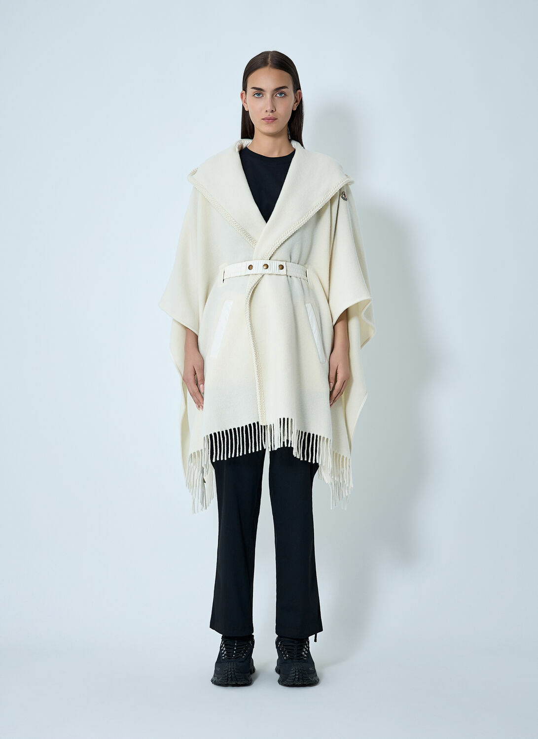 Moncler Belted Fringe Cape