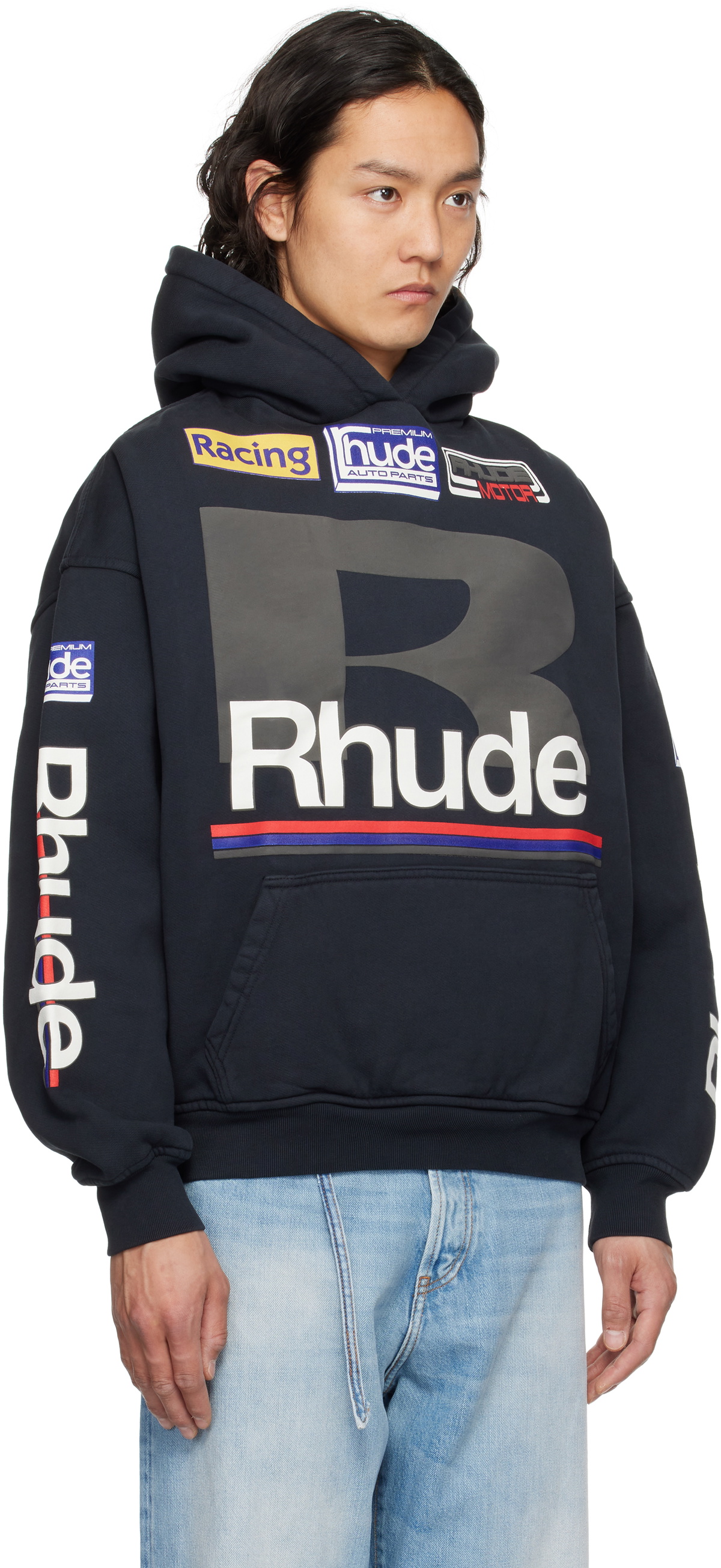 Rhude Black Petrol Patch Hoodie Rhude