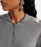 Magda Butrym Crochet-trimmed cotton and cashmere polo sweater