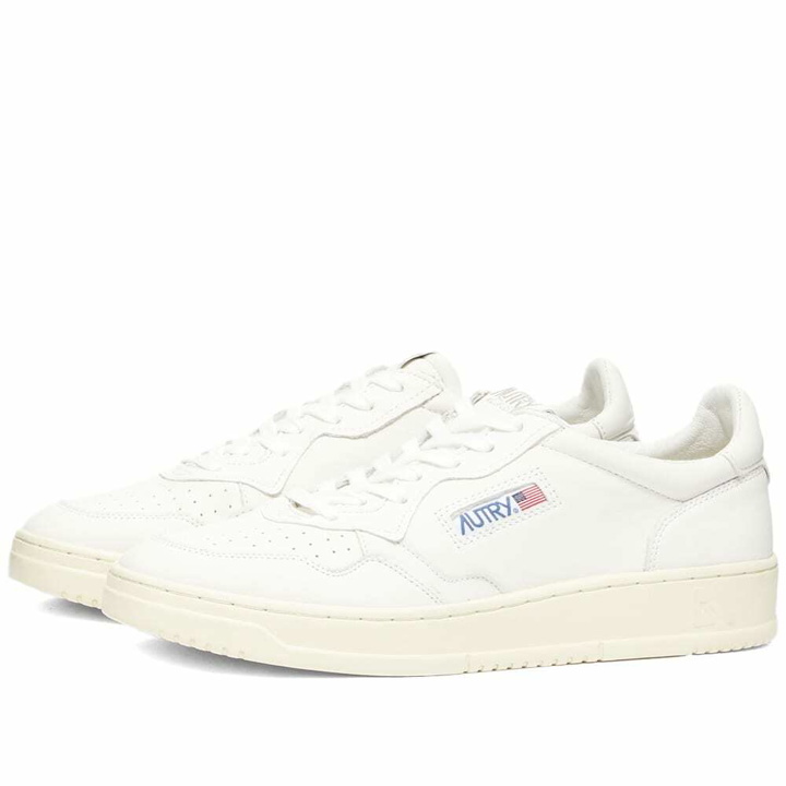 Photo: Autry Men's 01 Goat Leather Sneakers in White