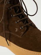 Tod's - Shearling-Lined Suede Boots - Brown