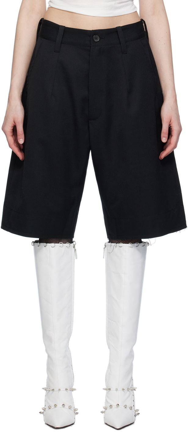 vaquera ショーツ　黒　lace up back shorts Vaquera Black Lace Up Back Shorts