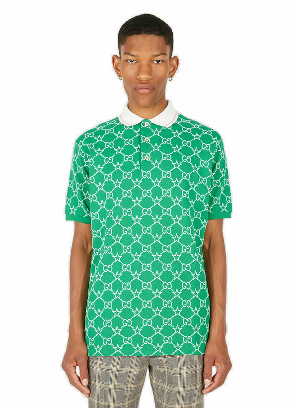 Photo: GG Star Motif Polo Shirt in Green
