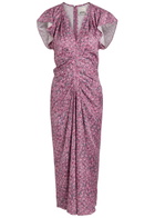 Isabel Marant Lindsay Floral-print Woven Midi Dress Pink