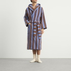 Tekla Fabrics Terry Hooded Bathrobe in Chestnut Stripes