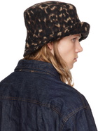 Engineered Garments Black & Brown Leopard Jacquard Bucket Hat