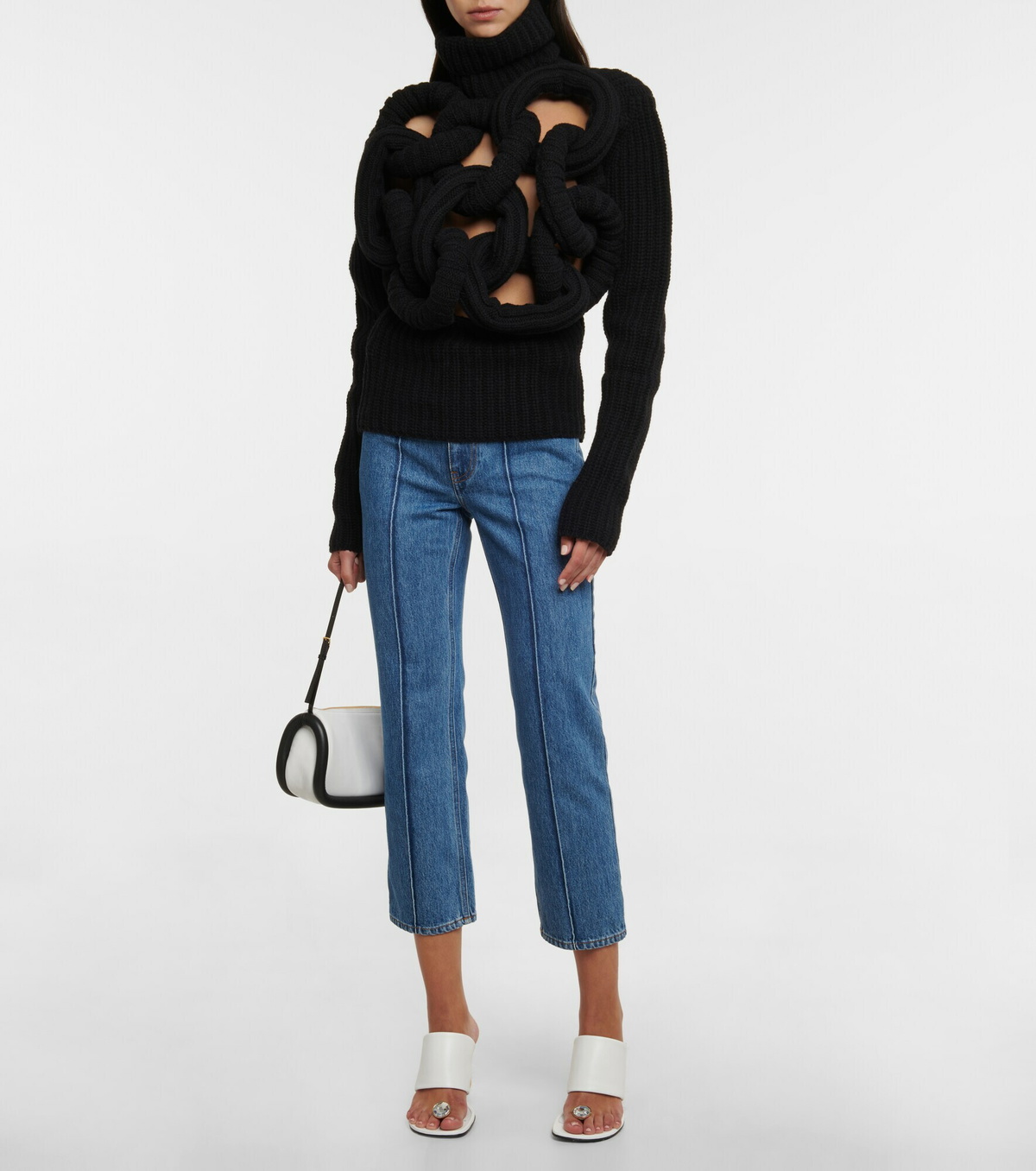 JW Anderson - Turtleneck open-knit sweater JW Anderson