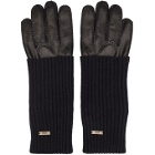 AMI Alexandre Mattiussi Black Leather Gloves