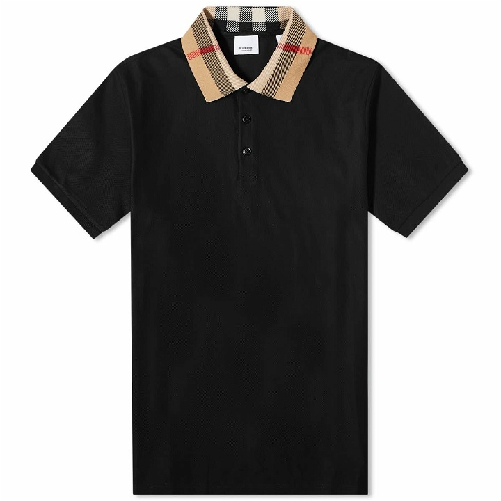 Photo: Burberry Men's Cody Check Collar Polo Shirt in Black