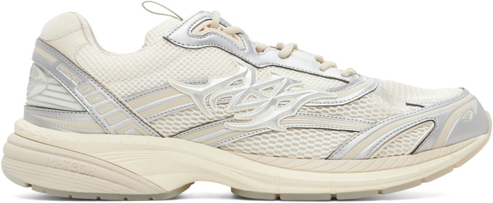 Photo: AMIRI Gray & White Metallic M-Tech Sneakers