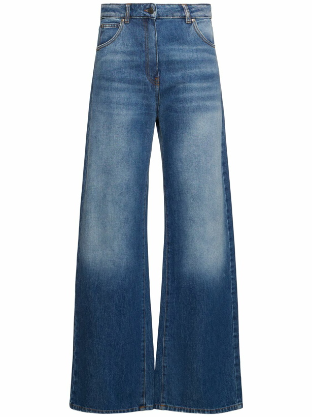 Photo: MSGM High Waist Wide Cotton Denim Jeans