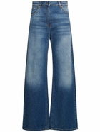 MSGM High Waist Wide Cotton Denim Jeans