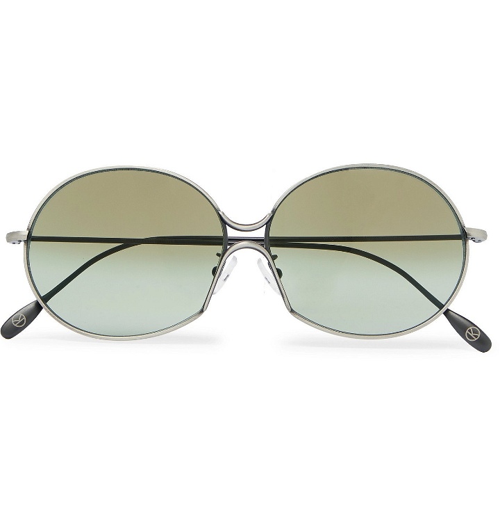 Photo: Kingsman - Cutler and Gross Round-Frame Silver-Tone Metal Sunglasses - Silver