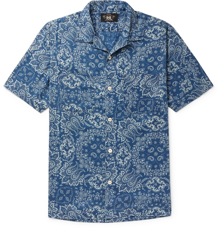 Photo: RRL - Camp-Collar Paisley-Print Lyocell Shirt - Blue