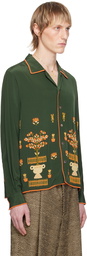 Bode Green Beaded Paddock Sampler Shirt