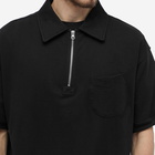 FrizmWORKS Men's Half Zip Short Sleeve Sweater in Black