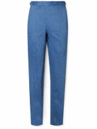 Richard James - Straight-Leg Linen-Blend Suit Trousers - Blue