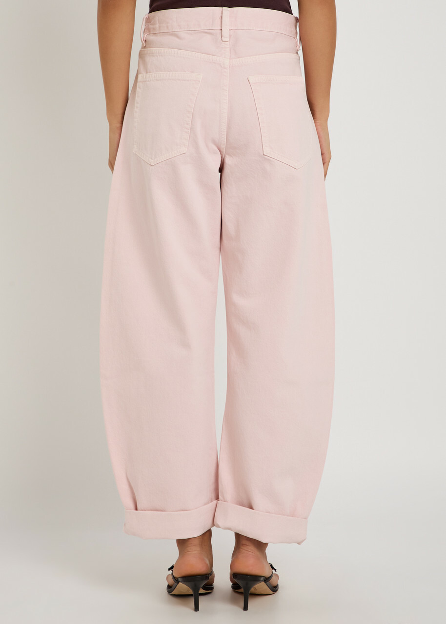 Frame The Bubble Barrel-leg Jeans Pink