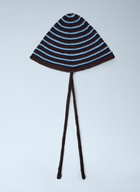 Miu Miu Striped Crochet Hat with Ties