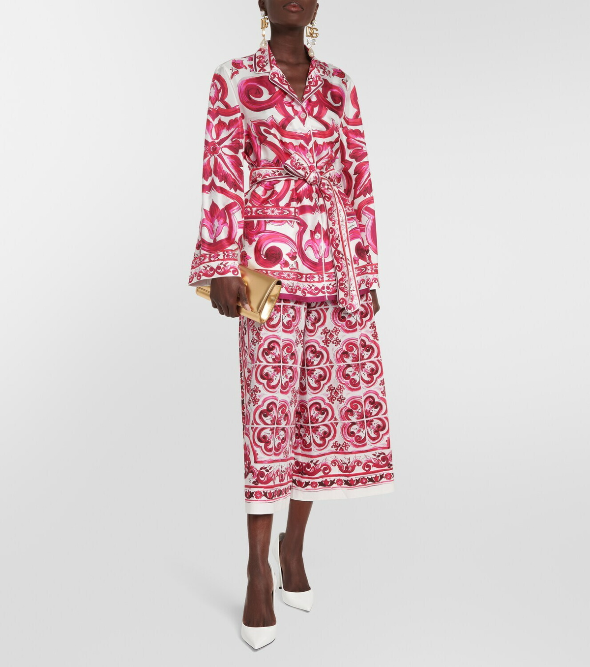 Dolce&Gabbana Printed silk twill pyjama shirt