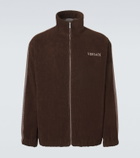 Versace Logo cotton terry zip-up sweatshirt