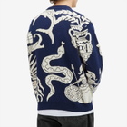 Percival Men's Grecian Freize Crew Neck Sweater in Navy