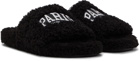 Balenciaga Black Cities Furry Slide Sandals