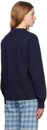 AMI Paris Navy Ami De Cœur Long Sleeve T-Shirt