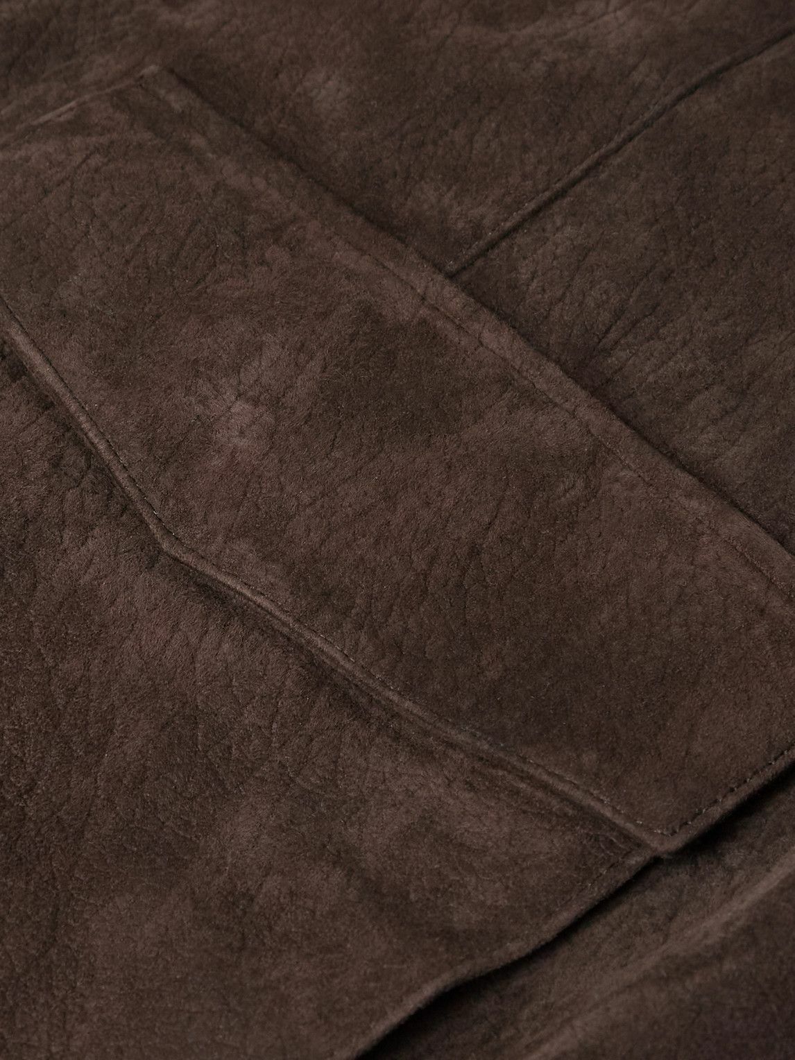 FRAME - Retro Suede Bomber Jacket - Brown